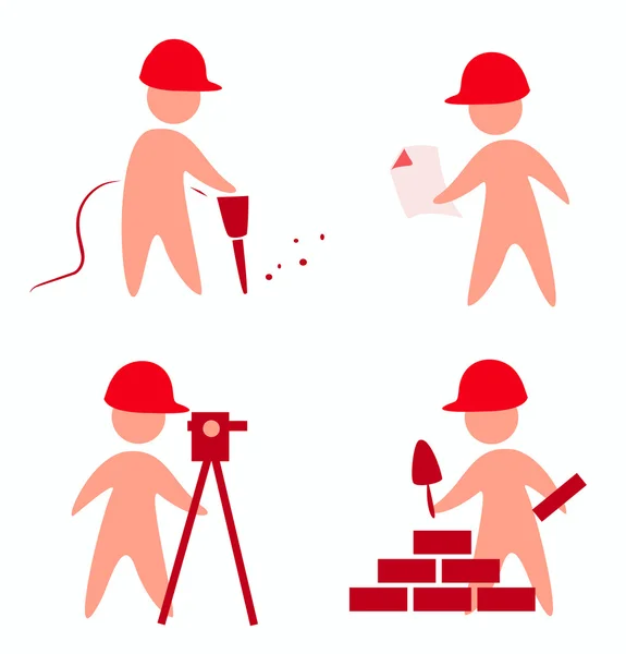Builders icons — Stock Vector