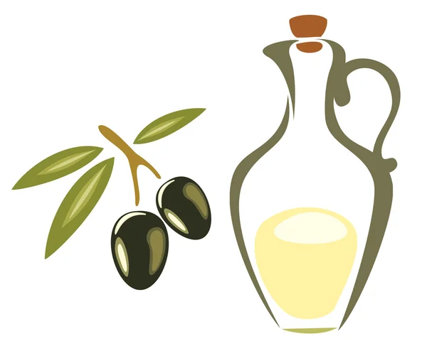 Stiliserade olivolja symbol, ikonen isolerade vektor illustration på en wh — Stock vektor