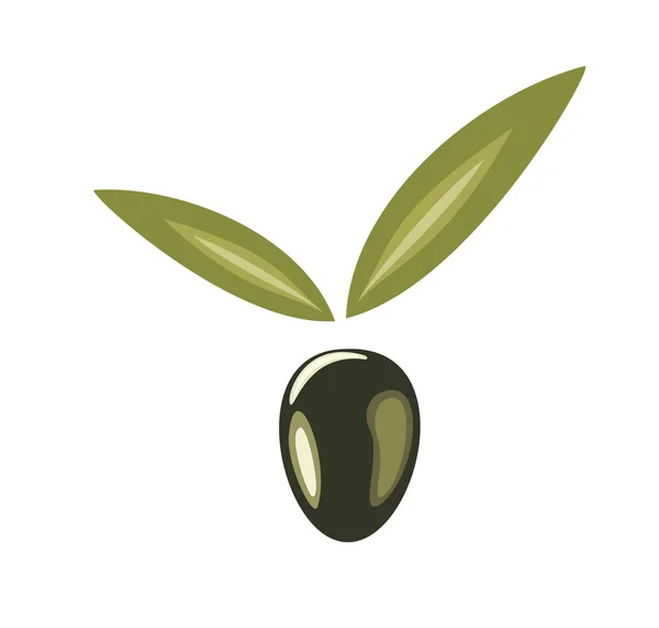 Symbole olive stylisé isolé sur fond blanc — Image vectorielle