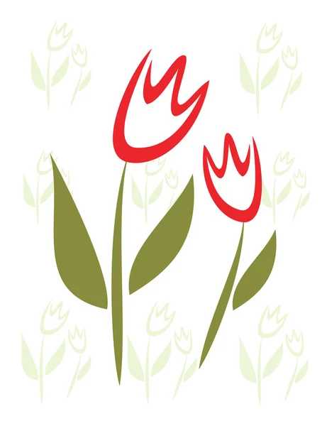 Tulipán estilizado símbolo aislado, los niños ztyle. — Vector de stock