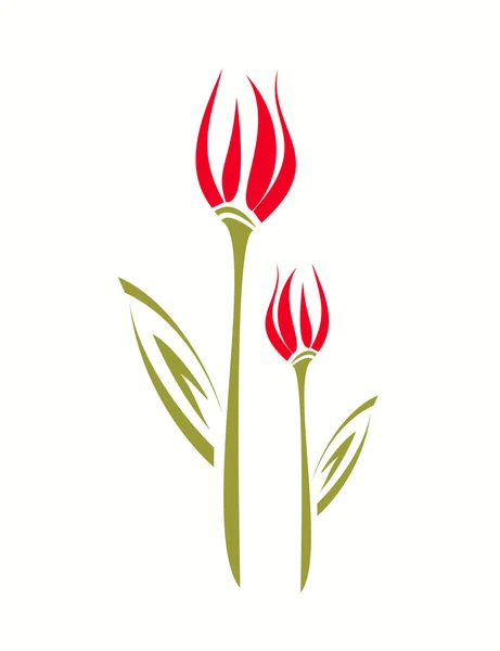 Tulip stylized vector illustration. isolated symbol — Stock Vector