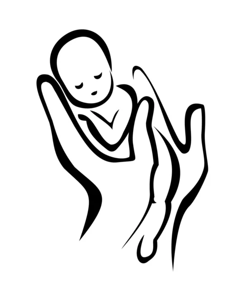 Pasgeboren baby — Stockvector
