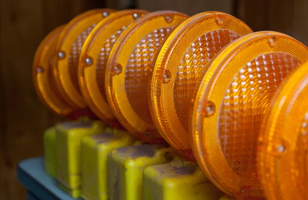 Narancssárga építőipari fények — Stock Fotó