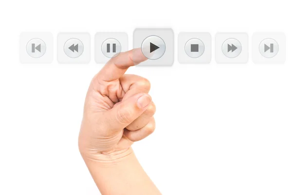 Πατώντας το χέρι ψηφιακό κουμπί. — Φωτογραφία Αρχείου