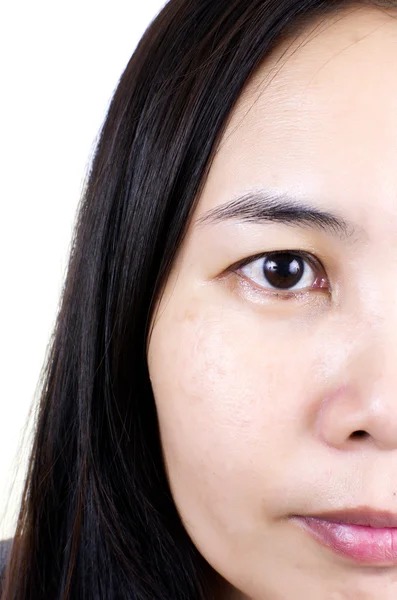Aziatische vrouw gezicht close-up. — Stockfoto