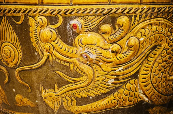 Estilo chinês dragão estátua textura fundo . — Fotografia de Stock