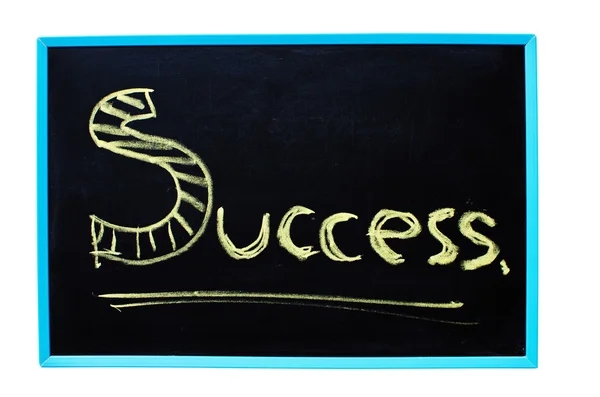 Parola di successo scritta a mano con gesso su una lavagna con percorso di ritaglio . — Foto Stock