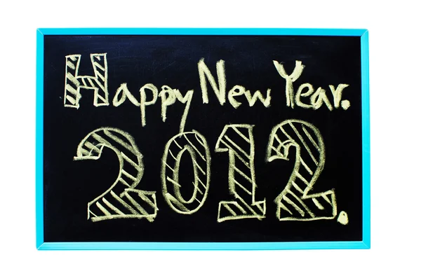 Новогоднее слово 2012 года написанное от руки с мелом на доске . — стоковое фото