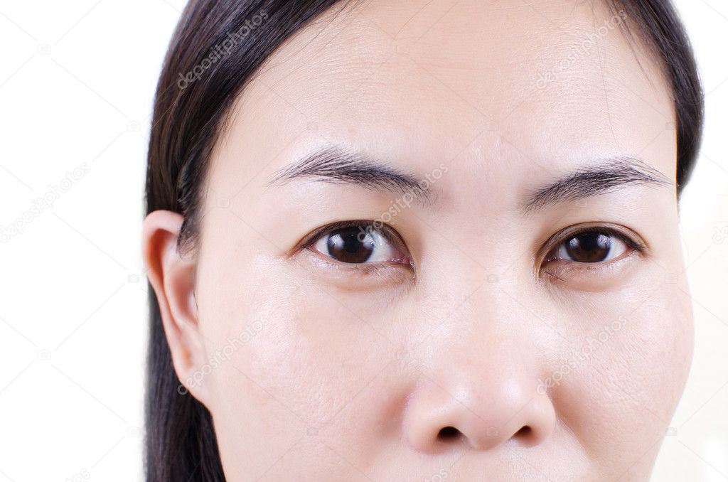 Close up Asian woman face.