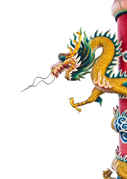 Statue de dragon de style chinois isolé . — Photo