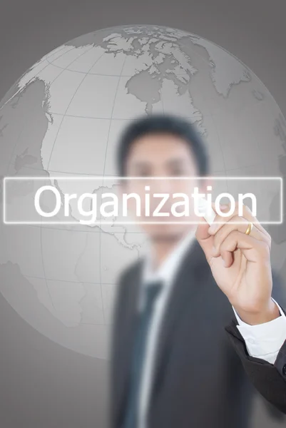Liikemies kirjallisesti Organisaatio sana taululle . — kuvapankkivalokuva