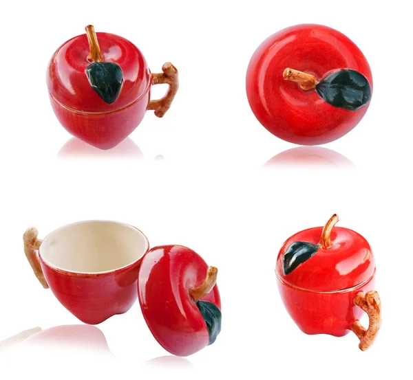 Set van apple cup geïsoleerd. — Stockfoto