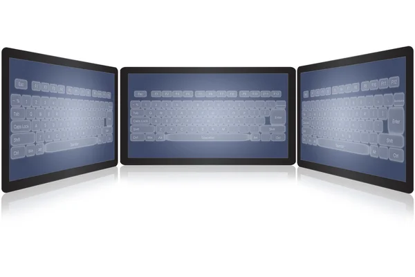 Tangentbord mall på Tablet PC-skärmen. — Stockfoto