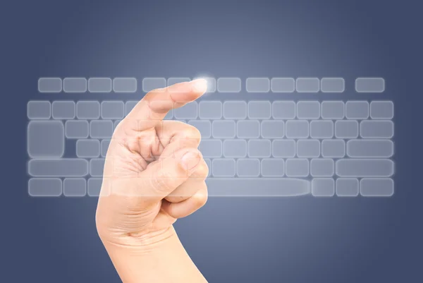 Modèle de clavier toucher à la main . — Photo