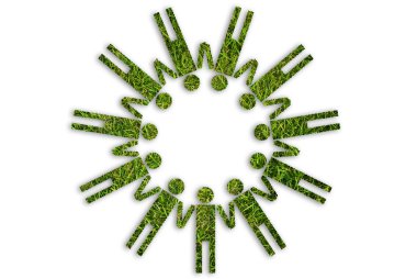 Grass symbol circle isolated on the white. clipart