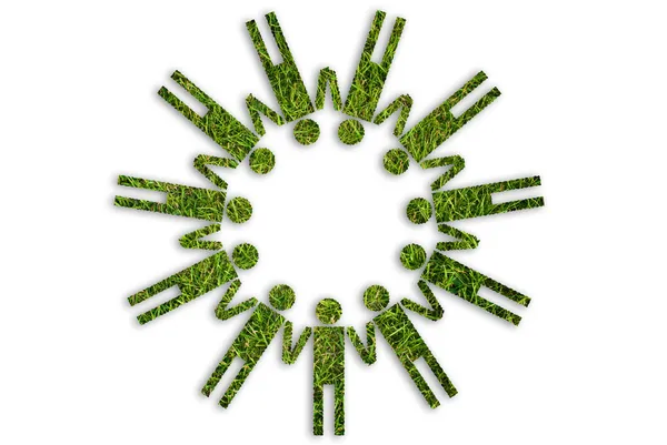 Grass symbol circle isolated on the white. — Stock Photo, Image