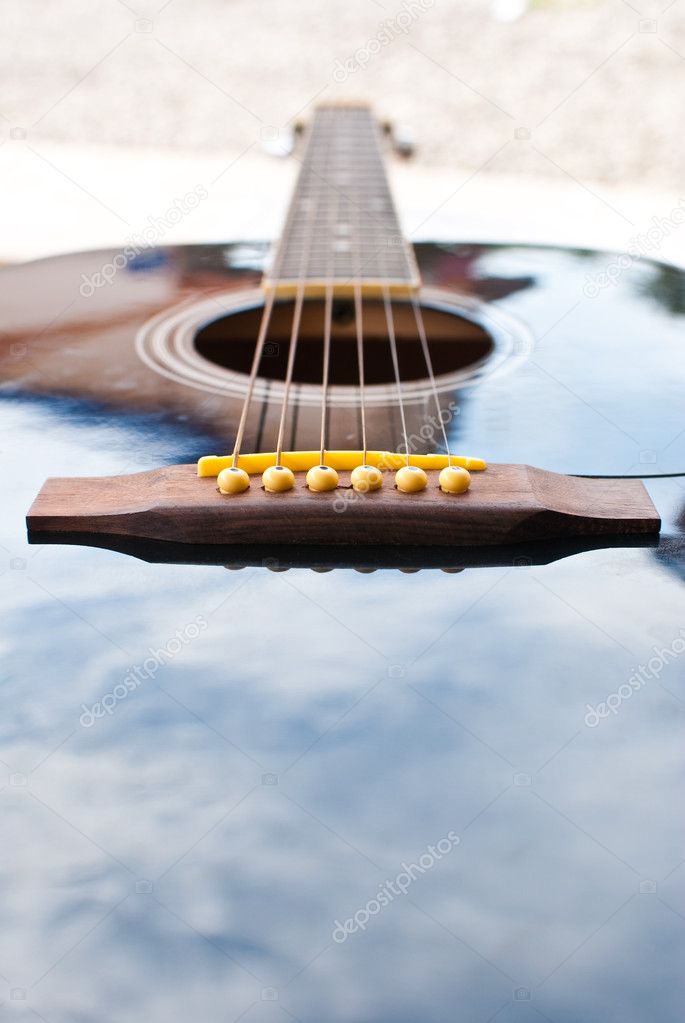 Detail of classic acoustic guitar.