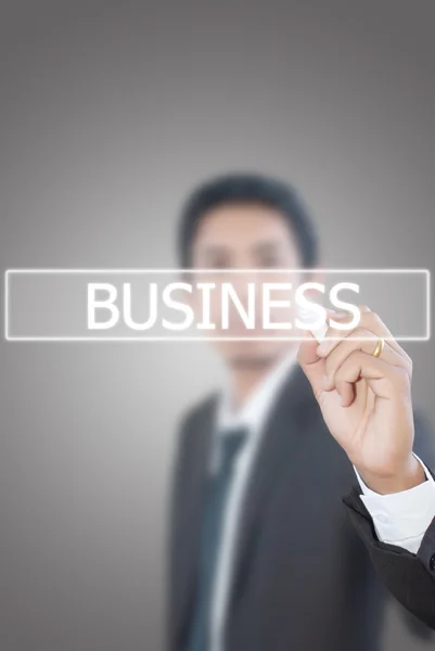 Businessman write Business word on the whiteboard. — Stock Photo, Image