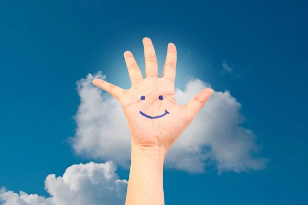 Smile on hand on the sky. — Stock Photo, Image