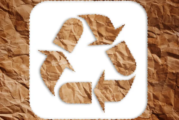 Símbolo de reciclagem vintage isolado no branco . — Fotografia de Stock