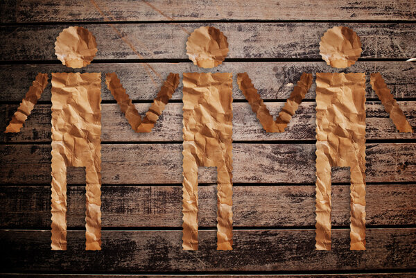 Винтажный символ человека и ребенка на текстуре дерева
.