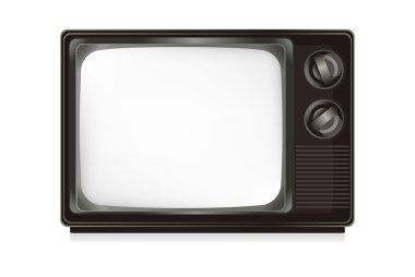 Vintage Television isolated on the white. clipart