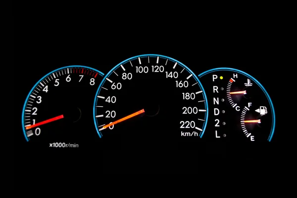stock image Speedometer isolated on the black.