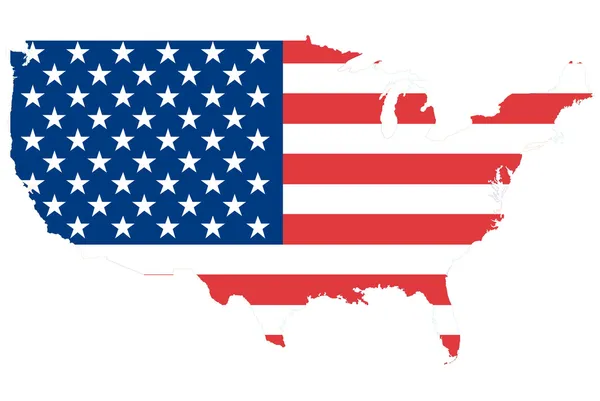 ABD harita arka plan bayrak ile. — Stok fotoğraf
