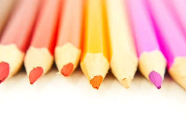 Close up colorful pencil isolated on the white. — Stock Photo, Image