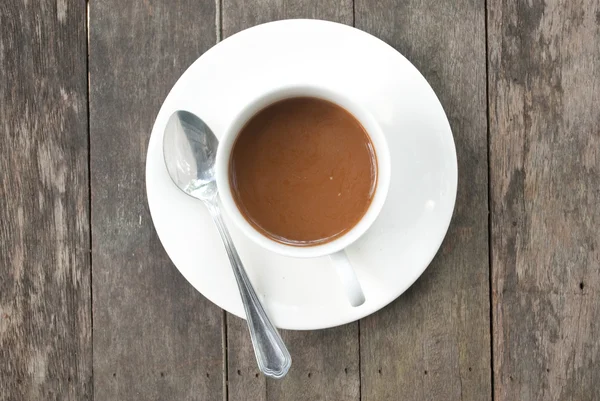 나무 질감에 커피 컵. — 스톡 사진