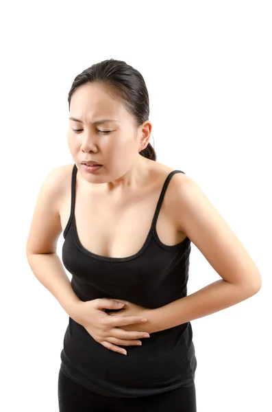 Mujer dolor abdominal . — Foto de Stock