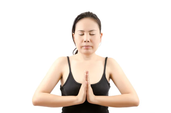 Jonge Aziatische vrouw doen yoga oefening. — Stok fotoğraf
