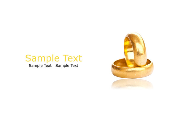 Gold rings isolated.