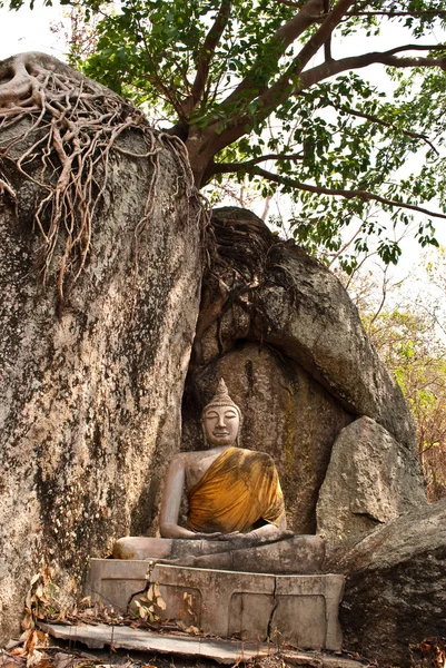 Εικόνα του Βούδα, κάτω από το δέντρο. — Φωτογραφία Αρχείου