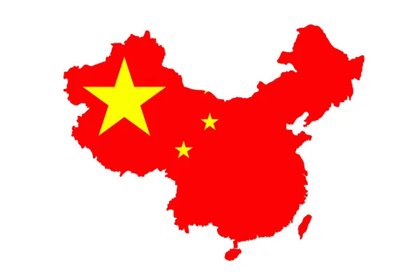 Kina karta bakgrund med flagga. — Stockfoto