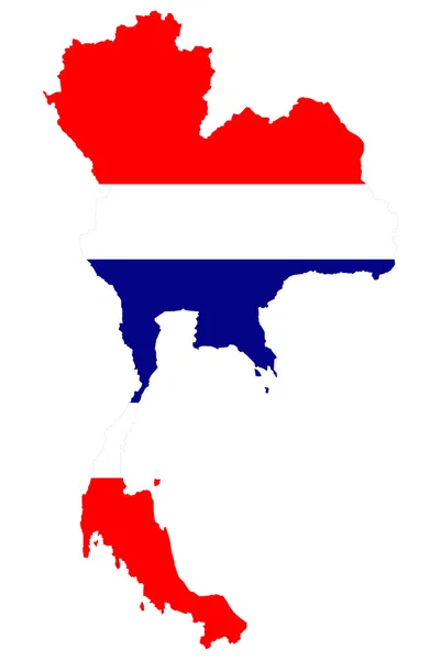 Thailand kaart achtergrond met vlag. — Stockfoto