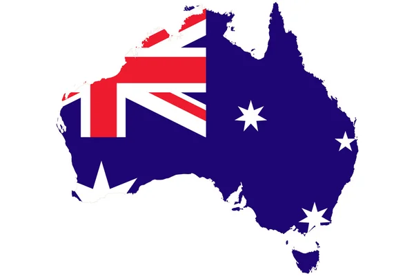 Australië kaart achtergrond met vlag. — Stockfoto