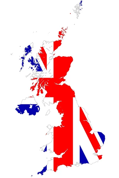UK karta bakgrund med flagga. — Stockfoto