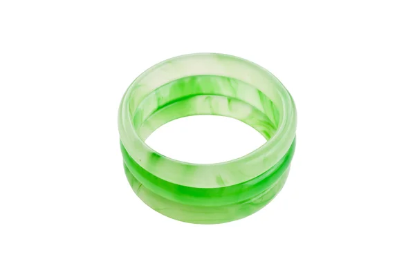 Green bracelet isolated on the white. — Stock Photo, Image