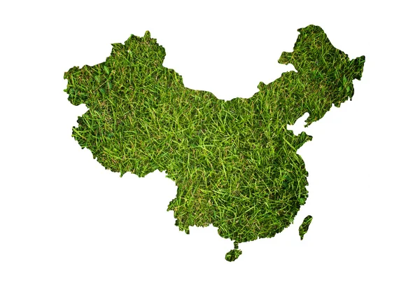 Kina karta isolerat på vita. — Stockfoto