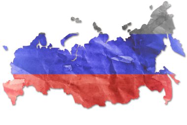 Vintage Russia flag paper grunge. clipart