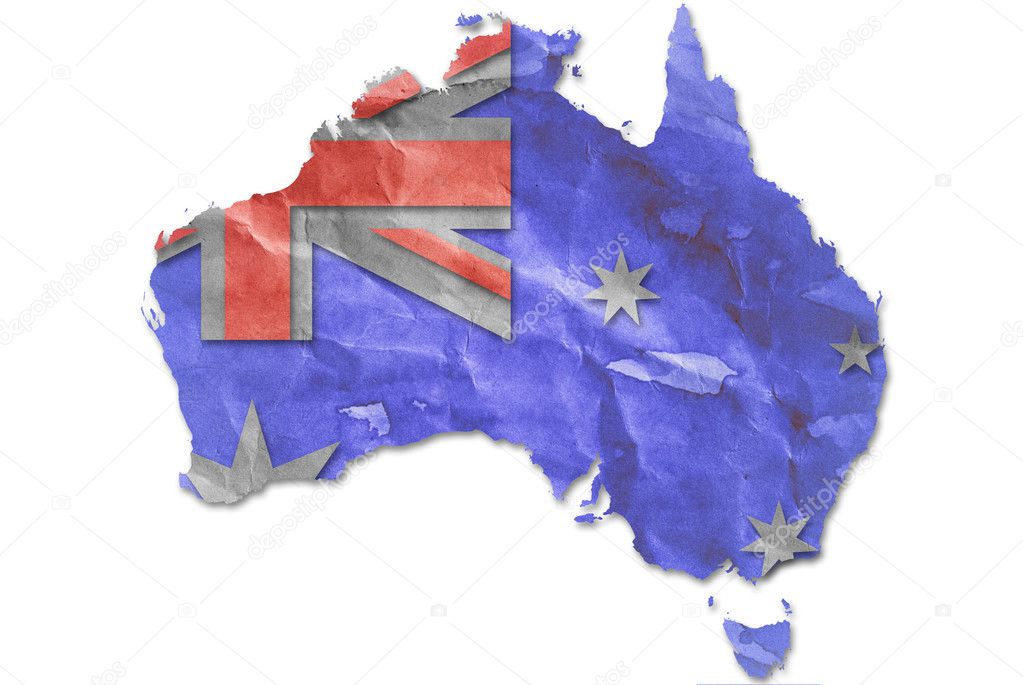 Vintage Australia flag paper grunge.
