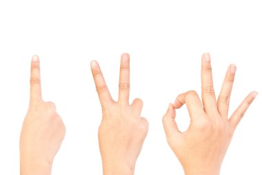 Number finger isolated on the white. clipart