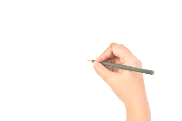 Hand schrijven geïsoleerd op de witte. — Stockfoto
