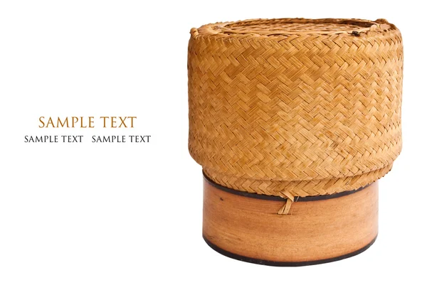 Бамбуковая текстура для риса, изолированного на белом . — стоковое фото