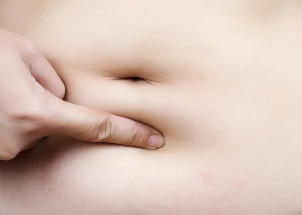 Stomach fat woman body part. — Stock Photo, Image