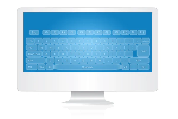 Keyboard on monitor screen. — Stock Photo, Image