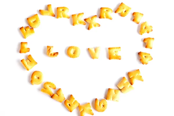 Láska cracker izolovaných na bílém. — Stock fotografie