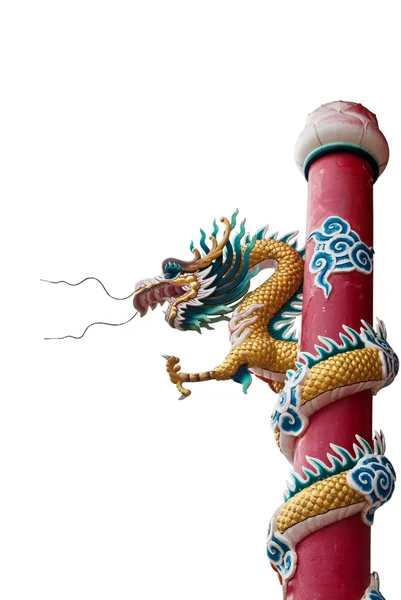 Drachenstatue im chinesischen Stil isoliert. — Stockfoto