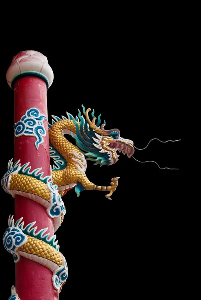 Chinese style dragon statue isolated. — Stock Photo, Image